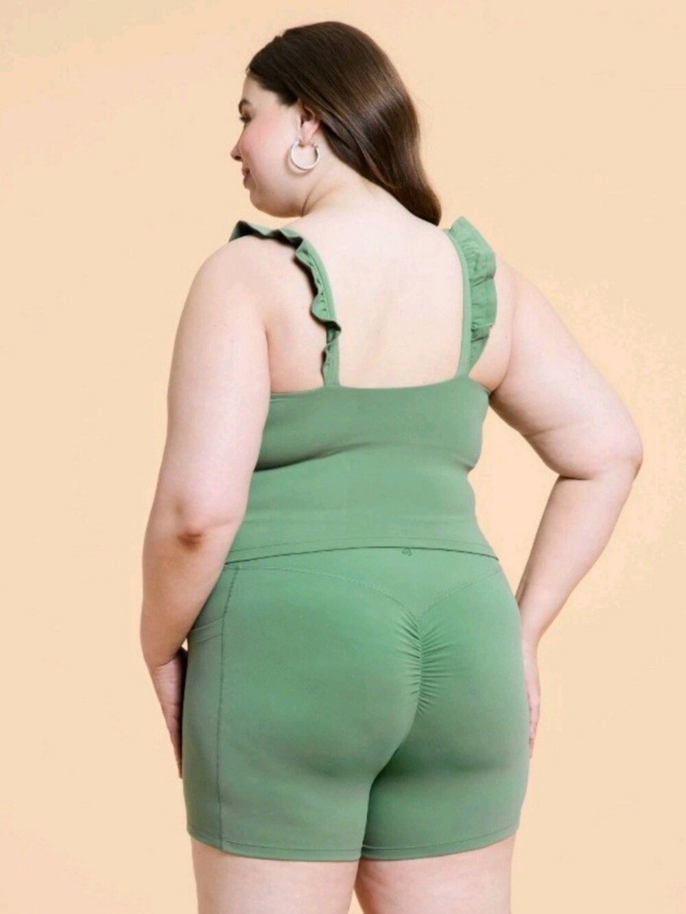Blogilates Ruffle Tank Hedge Green - Picture 3 of 5